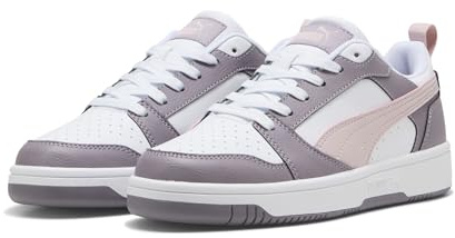 PUMA Rebound V6 Low, Sneaker Unisex - Adulto, White Mauve Mist Plum Jam, 39 EU