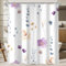 Lerores Duschvorhang 180x200 cm Lila Blume,Beschwerter Saum Antischimmel,Wasserabweisend, Waschbar Polyester Badevorhänge mit 12 Ösen und Duschvorhangringe für Badezimmer,Badewanne