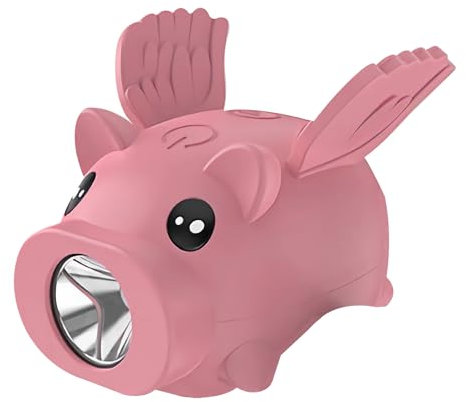 Editbar Kinder Scooter Licht, LED Kinder Roller Licht - USB Wiederaufladbar Kinderwagen Licht, LED Schweinchen Warnlicht, Dreifachmodus, Acht Stufen Wasserdicht, für Roller und Kinderwagen (Rosa)