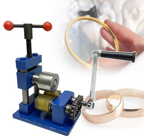 pealiritansemen Walzwerk Zur Schmuckherstellung, Multifunktions-Handkurbel-Armband-Ringbiegewerkzeug, Für Handgefertigte Metallohrringe/-Ringe, Doppelwalze