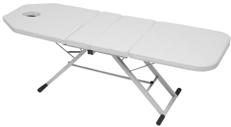 Zoobotanica Mobile Massageliege klappbar,3 Zonen Massagebett mit Kopfstütze&Atemloch, Verstellbare Rückenlehne und Schwanz,Massagebank,Belastung bis 250 kg/550lbs,180 * 60 * 60cm (Weißton)