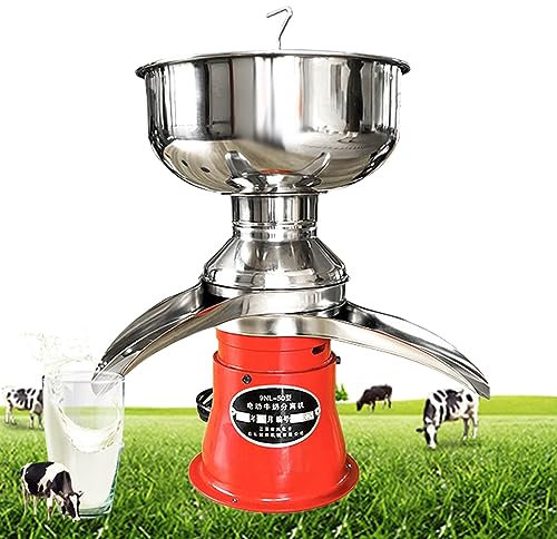 Dairy Professional Whipped Cream Dispenser Professional Cream Centrifugal Machine for Milk Processing Plants & Dairy Farms,Electric Skimming Milk/Cream Separator for Cows& Camel& Goat, 50l/H& with
