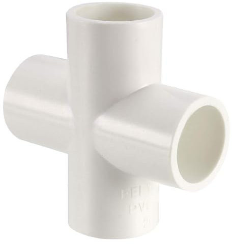 TOP-VIGOR Raccordi per tubi in PVC a 4 vie da 20 mm, raccordi a gomito ad angolo a T per tubi dell'acqua, connettori a giunto incrociato adattatori per mensole fai da te da giardino e serre