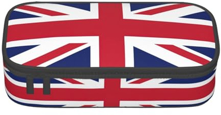 FSCEV UK Flag Pencil Case Big Capacity Pencil Pen Case Office Large Storage Bag Pouch Holder