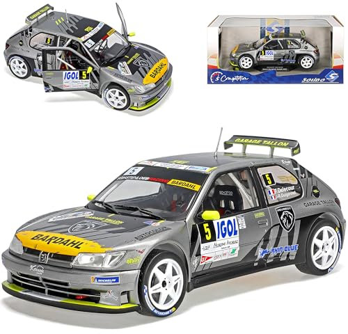 alles-meine.de GmbH Peugeot 306 Maxi Rally Du Mont Blanc 2021 Grau Delecour 1/18 Solido Modell Auto mit individiuellem Wunschkennzeichen
