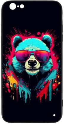 CRIVOTA For iPhone 6/6S Case - All-new Panda Design, Glass Back + TPU Inner Shell, Bare-Hand Feel, Military-Grade Dual Protection, Cell Phone Cases for Men Women