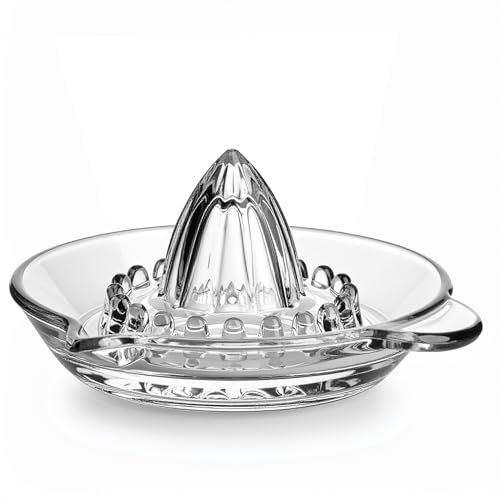 Glasmark KROSNO 1992 Presse Agrumes Manuel Citron Lime Orange en Verre Transparent Lavable au Lave-Vaisselle