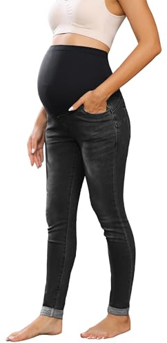 Maacie Maternity Pants Long Elastic Jeans for Pregnancy Comfortable Jeans Spring Summer