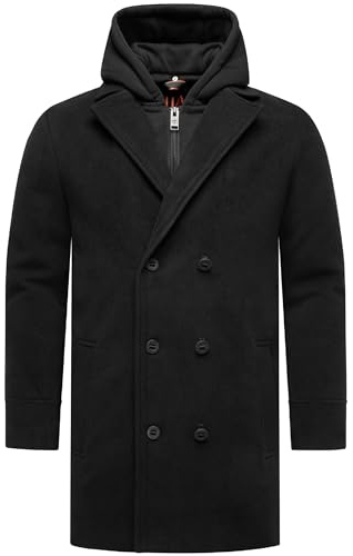 STONE HARBOUR Herren Mantel in Wollmantel-Optik langer Trenchcoat mit herausnehmbaren Inlay Darioon XX S-3XL