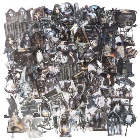 100 Stück Vintage Aufkleber, Gothic Aufkleber, Anime Sticker, Sticker Aesthetic, Scrapbook Stickers, Geeignet für Laptops, Wasserflaschen, Handyhüllen und Selbstgemachte Tagebücher