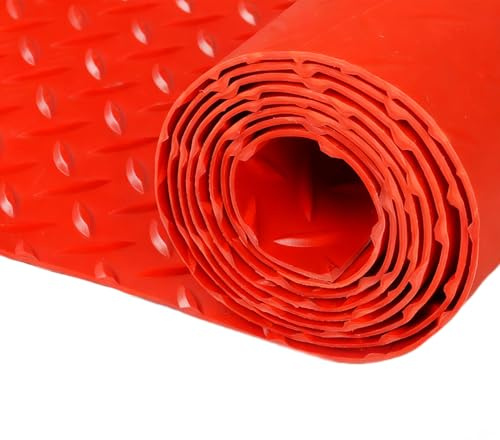 Noppen Gummimatte Meterware Schutzmatte Noppenmatte Bodenmatte Flachnoppen rutschfest Gummiläufer für Fabrik, Garage, Werkbank,Größe:60x200cm+3.5mm