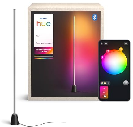 Philips Hue Play Stehleuchte, RGBWWIC LED, 122 cm, Mehrfarbige Farbverläufe, Smart Lighting, Alexa, Google Home, Apple Home, TV-Synchronisation erfordert Hue Bridge und Sync Box (separat erhältlich)
