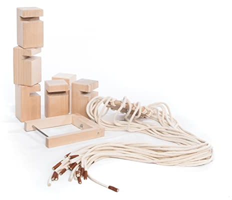 waelderspielzeug Kinder-Fröbelturm - Teamspiel für Kleinkinder von 4 bis 7 Jahren - das Original aus heimischem Buchenholz - Mit Transportbeutel - Mehrfarbig oder Natur