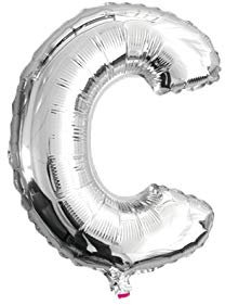 WeAreAwesome Folien-Ballon Luft-Ballon Buchstabe C Silber 80CM XXL Aufpusten Geburtstag Hochzeit Party Feier
