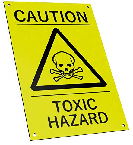 Warnschild Caution Toxic Hazard, Gelb/Schwarz