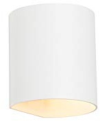 Qazqa - Moderne Wandleuchte weiß mit Lichteffekt - Sabbio I Wohnzimmer I Schlafzimmer I Up I Down - Aluminium Zylinder - LED geeignet G9