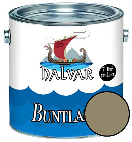 Barniz de color para madera y metal mate sedoso gris RAL 7000-7047 para madera para interior y exterior resistente a la intemperie protección de larga duración (20 L RAL 7034 gris amarillo)