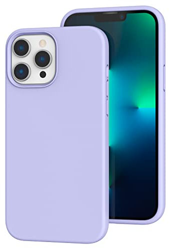 K TOMOTO Custodia Compatibile con iphone 13 Pro, Protezione Contro le Cadute Antiurto in Silicone Liquido Anti-Impronte con Fodera in Microfibra per iphone 13 Pro da 6,1 Pollici 2021, Viola Chiaro