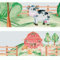 Sunnywall® Wandbordüre Bauernhof Tiere Farm einzigartiges Design | Baby- Kinderzimmer Dekoration | hochwertiges Tapetenvlies | 400 x 12 cm