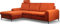 WFL GROUP Ecksofa Schlafsofa mit Bettkasten - Sofa Couch Ecksofa mit Schlaffunktion Bettfunktion L-Form mit Ottomane - Links - Orange