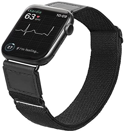 Fascia da braccio ad alta elasticità compatibile con Apple Watch 42 mm, 44 mm, 45 mm, iWatch Series SE/7/6/5/4/3, cinturino regolabile in nylon per allenamento sportivo da donna e uomo,