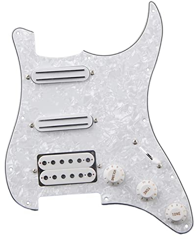 Schlagbrett Tonabnehmer-Set Weiß 3 Ply Geladener Vordrahtlicher Pickguard Für Flying V Gitarre