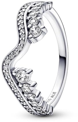 PANDORA Sparkling Asymmetric Wave Ring 192543C01-50