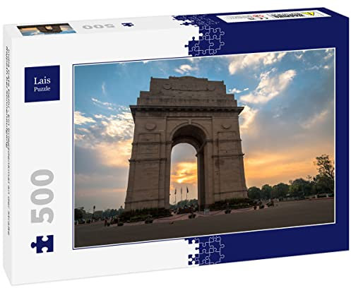 Lais Puzzle India Gate Delhi - EIN Kriegsdenkmal an der Straße Rajpath bei Sonnenaufgang 500 Teile
