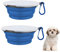 JVHLOV Pack of 2 Foldable Travel Bowls, Silicone Collapsible Pet Dog Cat Food Water Bow, Pet Dog Bowl with Lid and Hook