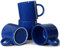 Smilatte Lot de 4 tasses à café empilables de 355 ml pour bureau, tasse fantaisie en céramique pour garçon, fille, amoureux, femme, homme, bleu