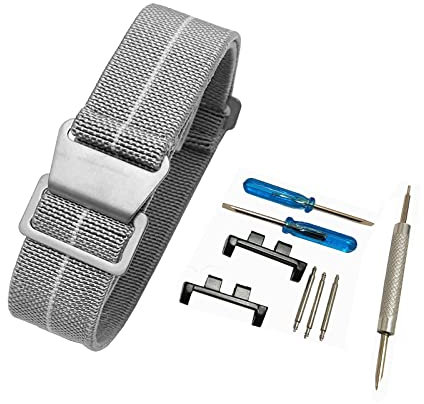 RichieStrep - Cinturino in nylon per orologio da paracadute, 20 mm, con fibbia a gancio per Casio GShock GMW-B5000 in metallo quadrato, Nessuna pietra preziosa