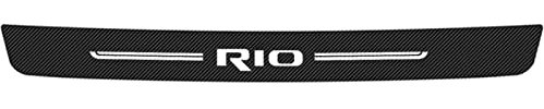 Symilov Ladekantenschutz Auto Stoßstange Folie für K-ia Rio, Kohlefaser Hinten Kofferraum Schwellerschutz Streifen Kratzfester Aufkleber Styling Deko Zubehör,Black