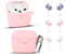 XMBYGY Case for Airpods 3rd Generation(2022) with Secure Lock, Keychain and 3 Pairs Ear Hooks Covers, Silicone Case Full-Body Shockproof Protective Cover for Airpods 3 Earbuds (Pink)