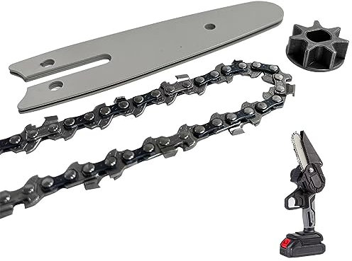 Yutacorex 10,2 cm Mini-Kette und Führungsstange, Ersatzteile für alle 10,2 cm Mini-Kettensägen, wiederaufladbare, schnurlose elektrische Kettensäge, passend für Saker und mehr
