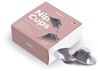 Pippeta Coppe per capezzoli argentate – Coppette per allattamento in 100% argento, senza nichel – parapezzoli per allattamento neonato, coppette per la prevenzione e il trattamento delle fessure