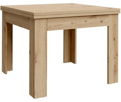 Home Heavenly® - Mesa Comedor Cuadrada Extensible Tipo Libro Luter, 4-8 Personas, 95x95 cm hasta 190 cm Ancho. (Roble Artisan)