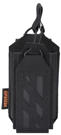 EXCELLENT ELITE SPANKER Molle Étui pour Talkie-walkie Tactique réglable en Nylon pour la Police, la sécurité et Le Sauvetage(A-BLK)