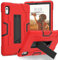 Funda para tablet Lenovo Tab M9 de 9 pulgadas TB-310FU (2023), soporte integrado, híbrido de silicona suave de policarbonato duro, funda de soporte a prueba de golpes, color rojo y negro