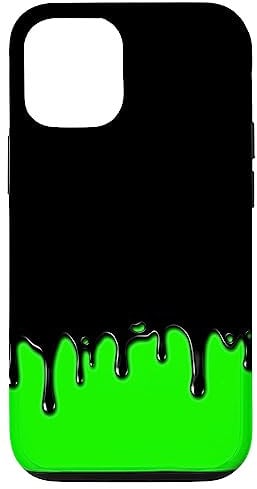 iPhone 15 Drip Colour Black and Lime Green Case