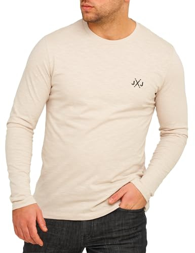JACK & JONES Herren Langarmshirt Rise Infinity O-Neck T-Shirt Moonbeam XL