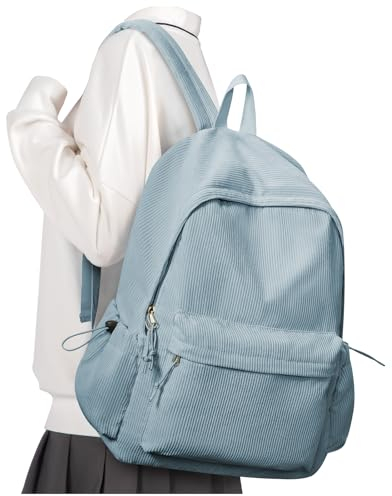 suradar Schulrucksack Teenager College-Rucksack, leichte Schultasche, stilvoll, lässig, Tagesrucksack, College, Reisen, Arbeitstasche für Mädchen, passend für 14-Zoll-Laptop Blau