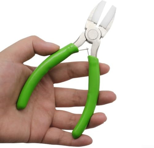 Pince à bec plat en plastique, pince en nylon de 15,2 cm, pince à bec plat en plastique, pince de fabrication de bijoux et de réparation, 14 x 7 x 1 cm