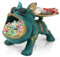 Französische Bulldogge Figuren Statue, Bulldogge Tablett Deko, Hund Skulptur Schlüsselschale für Wohnzimmer, Eingangsbereich, Büro, Schreibtischdekoration (Blau)