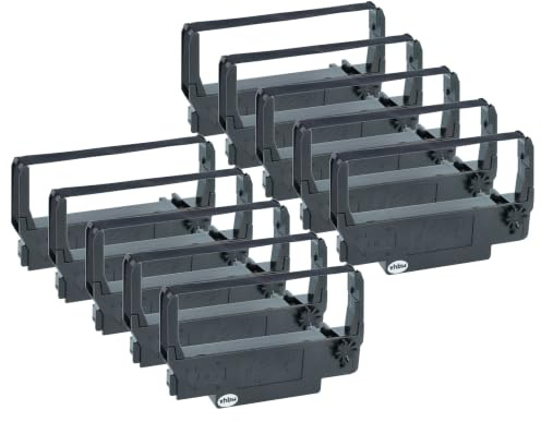vhbw 10x Farbband Schriftband kompatibel mit Epson TM-U 210 | TM-U210B, TM-U210A, TM-U210D, TM-U 220 Nadeldrucker, Bondrucker - Schwarz