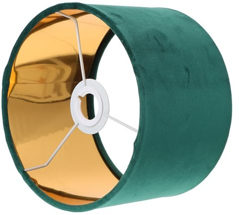 WOONEKY Eleganter Lampenschirm Aus Samt Mit Goldenem Innenfutter 22 Cm Grün Einfach Zu Installierendes Tischlicht Deko-accessoire Für Schlafzimmer Und Wohnzimmer