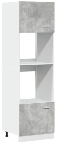 vidaXL Microwave Cabinet Lyon Concrete Grey 60x57x207 cm Engineered Wood