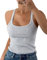 DUOEASE Camiseta sin Mangas Mujer 2025 Classic Cuello Crew Elegant Camiseta de Tirantes Slim fit Costilla Ropa Verano-Flowergray-XS