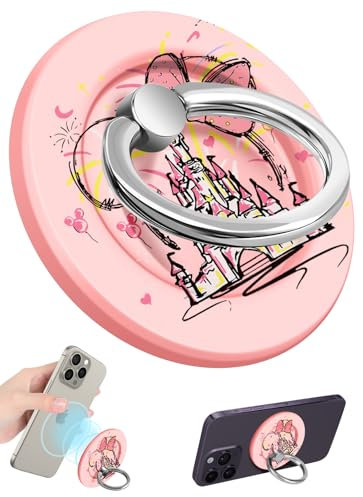 Lotadilo for Magnetic Phone Ring Holder Compatible with MagSafe for Women - Cute Design Magnet Phone Grip Ring Stand Kickstand for iPhone 16 Pro Max/16 Pro/16/15/14/13/12 Series, Castle