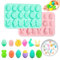 Molde De Silicona Para Huevos De Pascua, Chocolate y Conejito - 18 Cavidades, 3D, 2 Piezas (Rosa Verde)