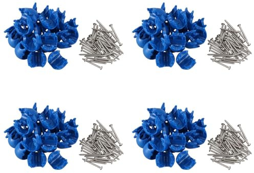 ISKDJBJG 40 StüCke Kletter Seil Netz Kunststoff Stecker Net Schnalle Klettern ZubehöR für AußEn Amusement Schaukel Kletter Seil Teile Blau